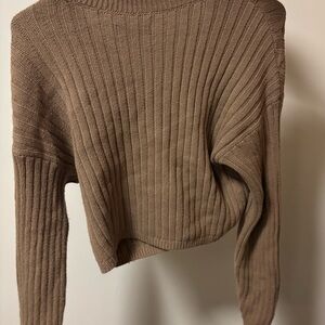 Hollister Women's V-Neck Sweater - Brown